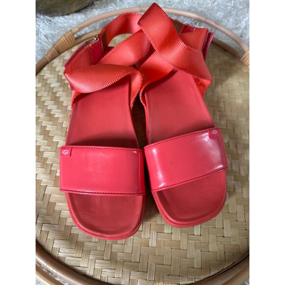 UGG Lenox Orange Coral Platform Ankle Strap Sandals Size 8 - Picture 3 of 10